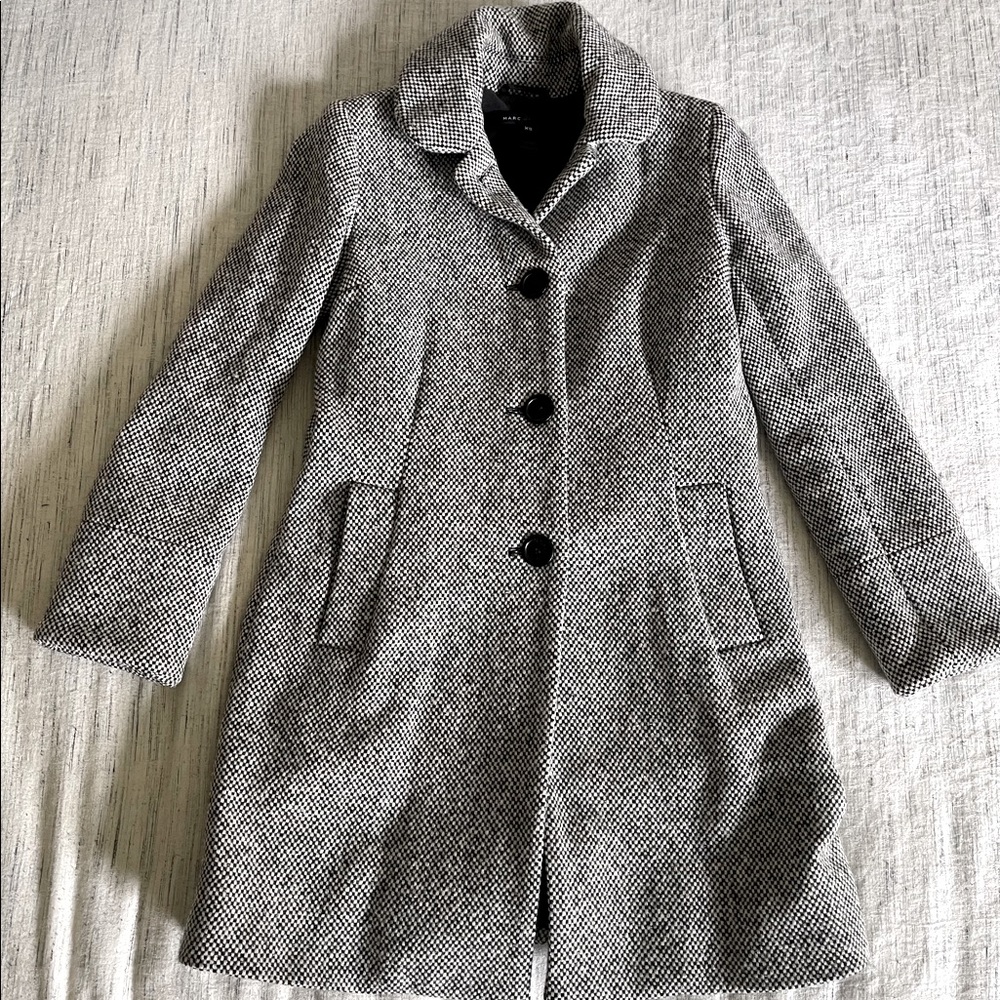 Marc Jacobs Wool Checked Pattern Coat